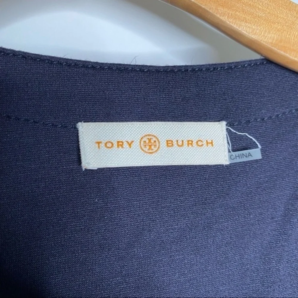 Tory Burch Black & Navy Wool Sallare Tunic Dress